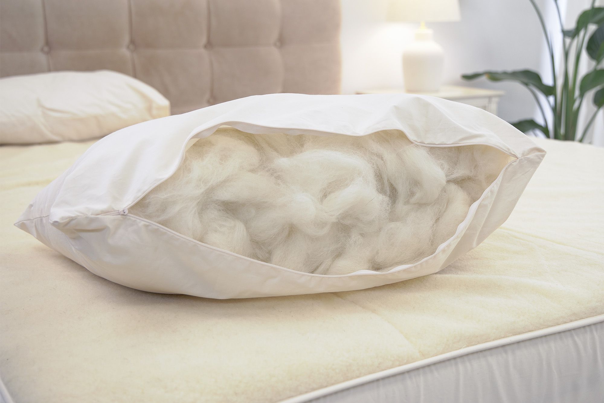 Manta y almohada de lana merina ecológica 100% natural La Cama Azul