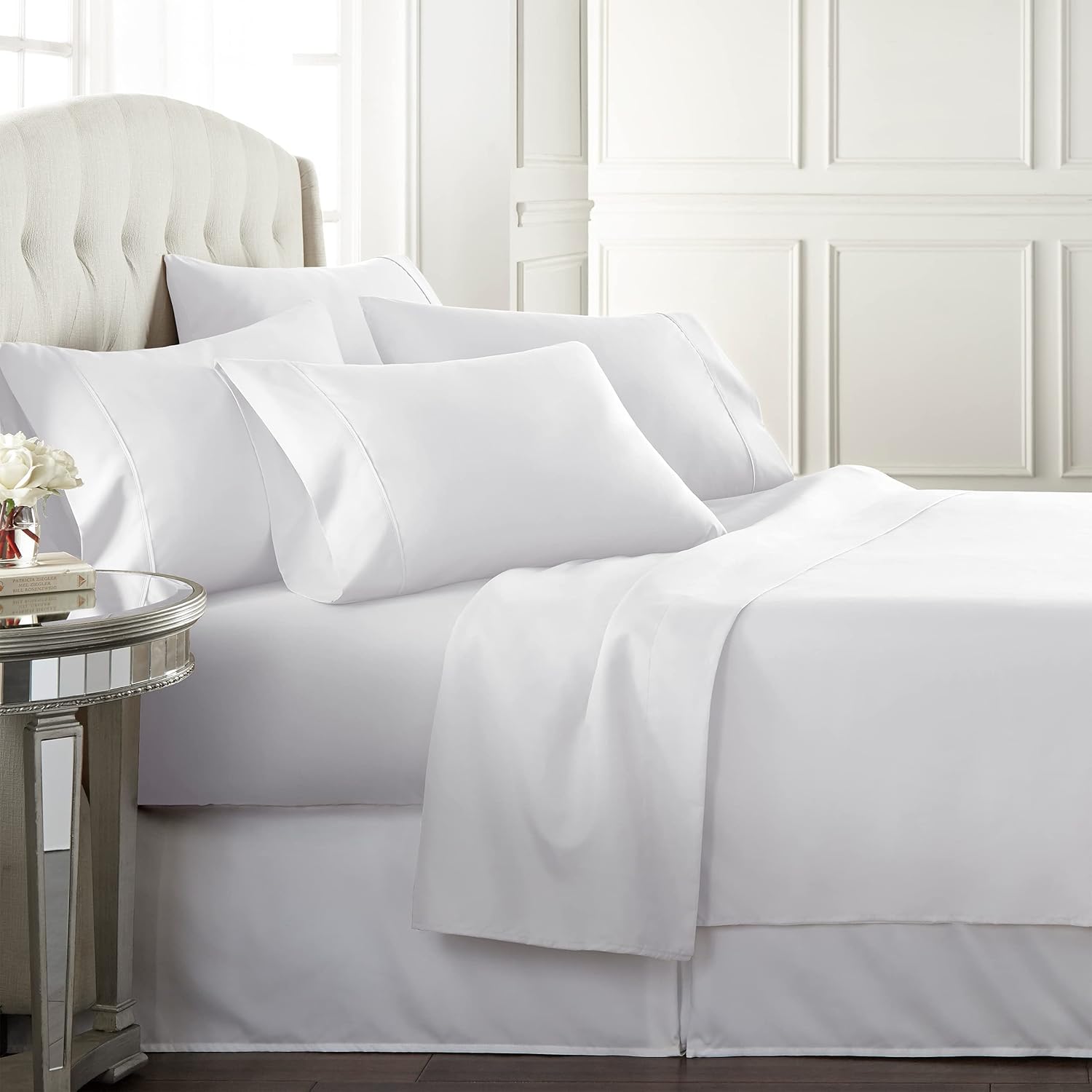 Juego de sábanas COTTON BIO de algodón 100% orgánico de La Cama Azul dobladas, suaves, transpirables y sin tóxicos