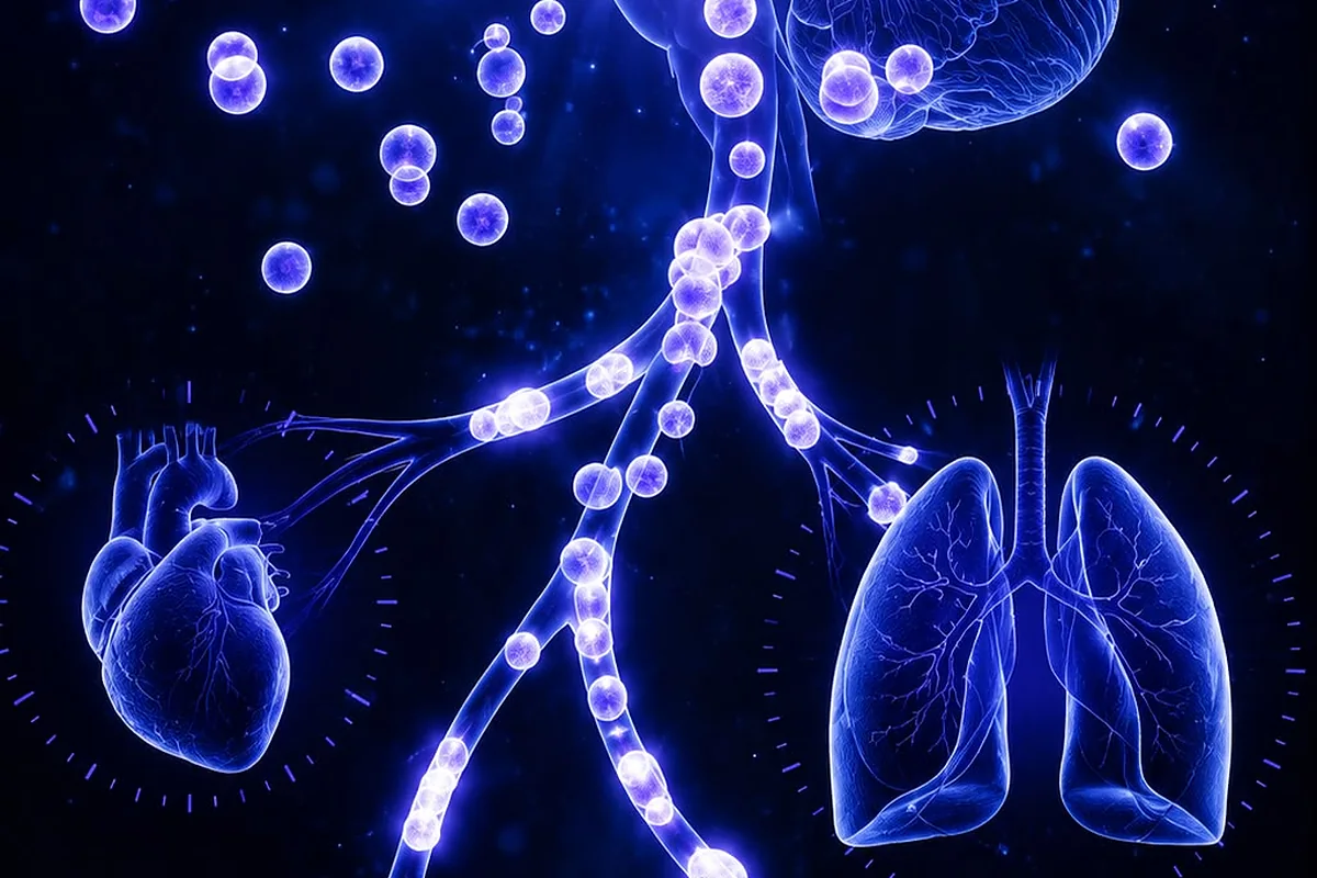 Señal luminosa que parte de la glándula pineal y llega al corazón, los pulmones, el hígado y el aparato digestivo